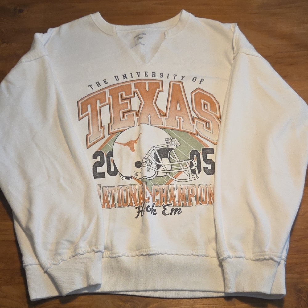 Hollister White University of Texas Sweater